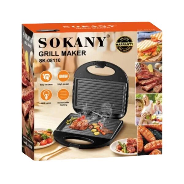 Parrilla Eléctrica / Sandwichera Sokany Grill Maker SK-08110 | 800W