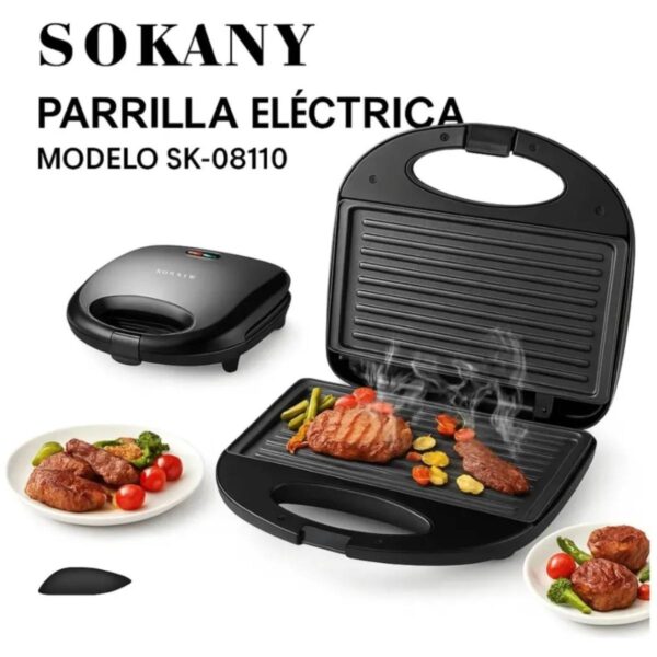 Parrilla Eléctrica / Sandwichera Sokany Grill Maker SK-08110 | 800W