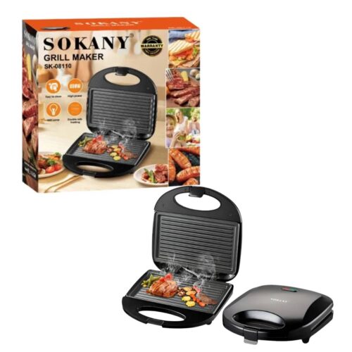 Parrilla Eléctrica / Sandwichera Sokany Grill Maker SK-08110 | 800W