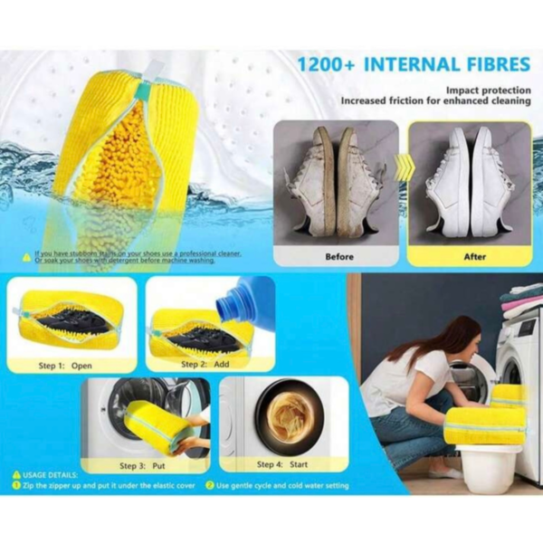 Bolsa Lavadora para Zapatos con Limpieza 360°, Reutilizable y Protectora