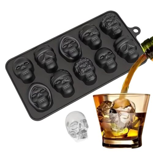 Molde de Hielo en Silicona Calaveras 3D – Cubos de Hielo Creativos para Bebidas