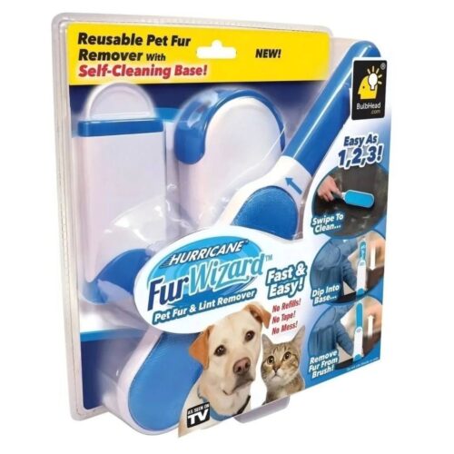Removedor de Pelos para Mascotas Reutilizable con Base Autolimpiante – Fur Wizard