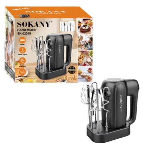 photo_2026-08-13_11-59-20 Batidora de Mano Sokany SK-02045 400W | 5 Velocidades 3 en 1 con Accesorios