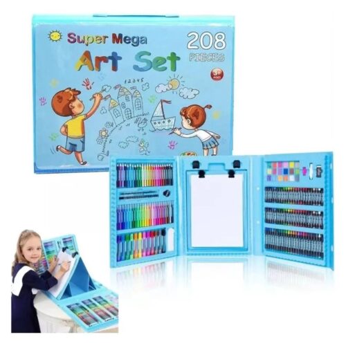 Set de Arte Infantil 208 Piezas con Maletín y Atril – Kit Completo de Dibujo, Pintura y Colorear