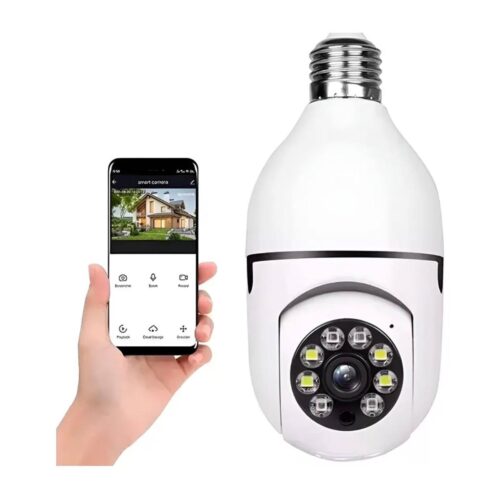 Cámara de Seguridad Tipo Bombillo WiFi V380 1080P | PTZ 360° con Visión Nocturna y Audio Bidireccional E27